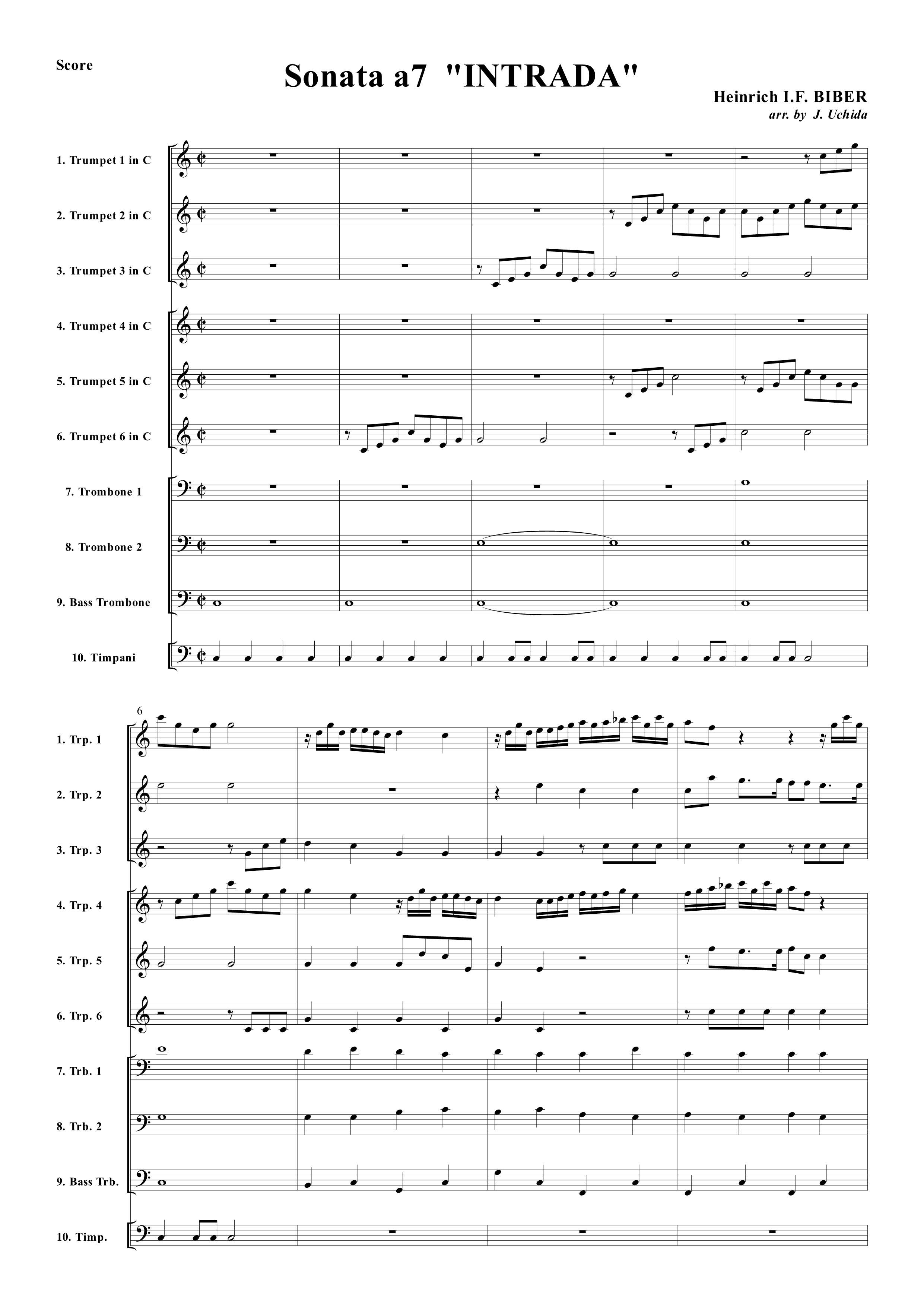 7声のソナタ イントラーダ (ビーバー) 金管九重奏 | 金管アンサンブル楽譜 | NABEO Music Library